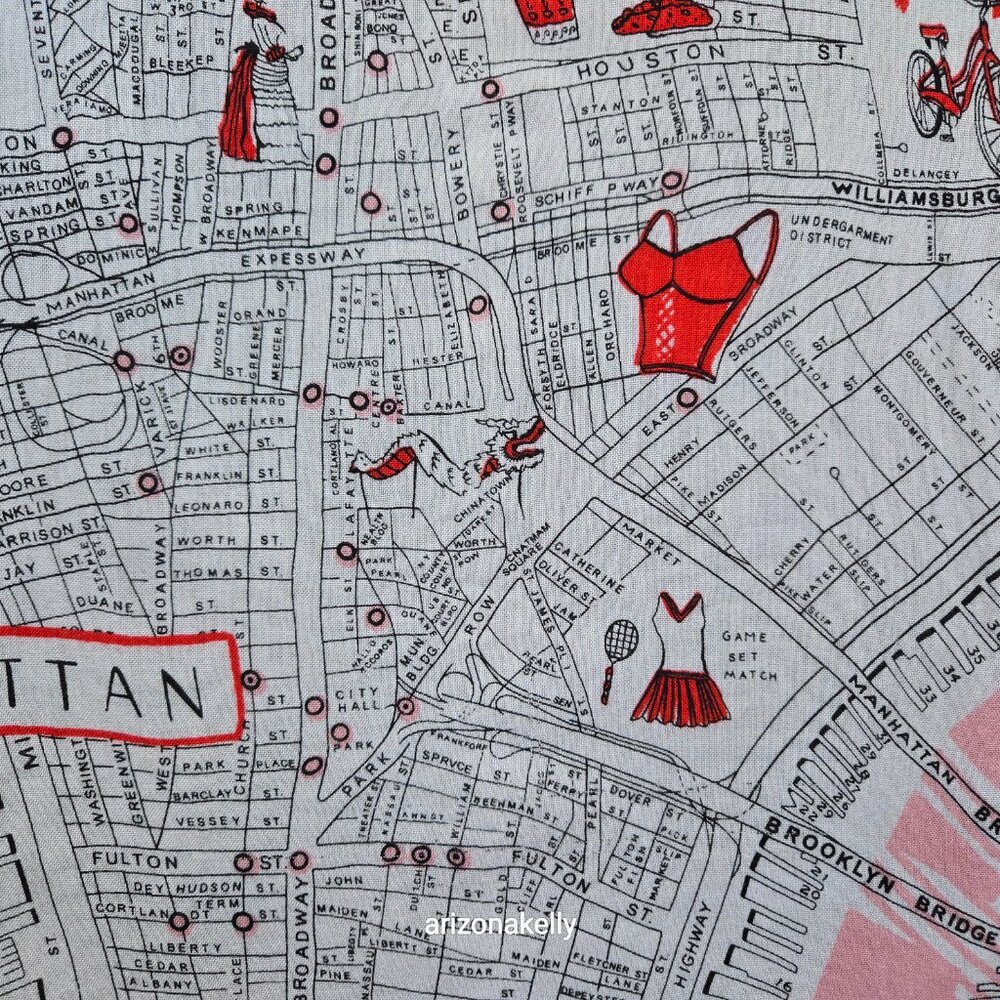 kate spade NYC New York Map Scarf Pink - Picture 12 of 14